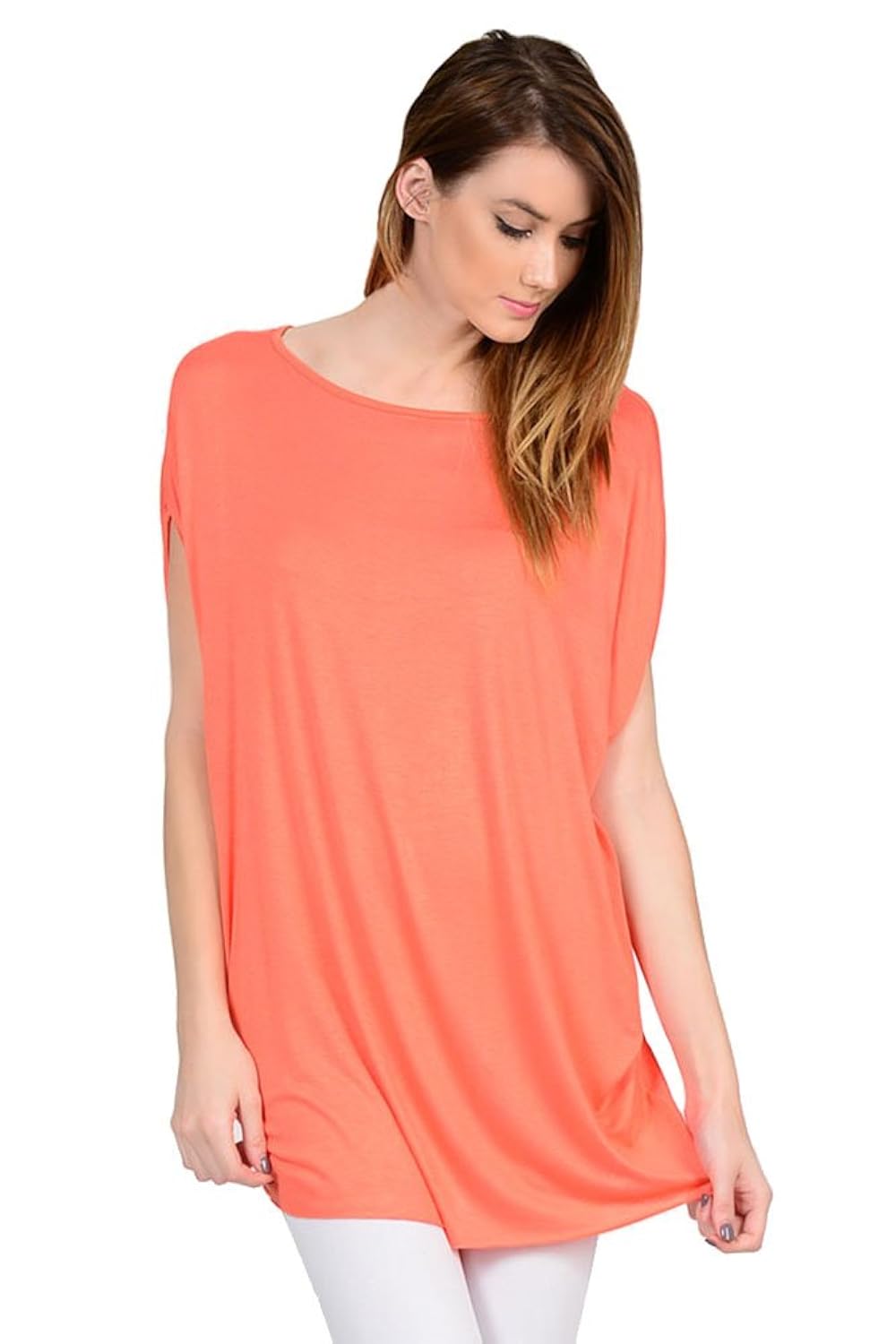 女式无袖和服束腰上衣 珊瑚色 medium / 6~10